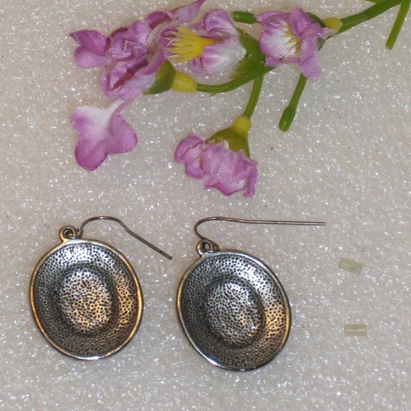 Sarah & Co Dangle Earrings Black Enamel on Silver NWT - Picture 3 of 4